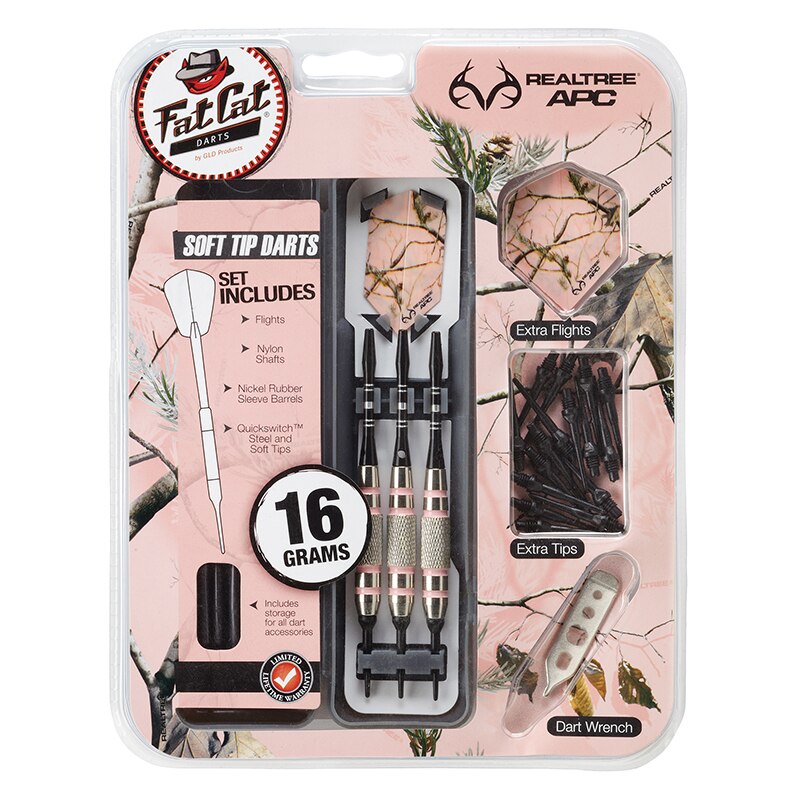 Pink Camo Soft Tip Darts with Storage/Travel Case Fat Cat