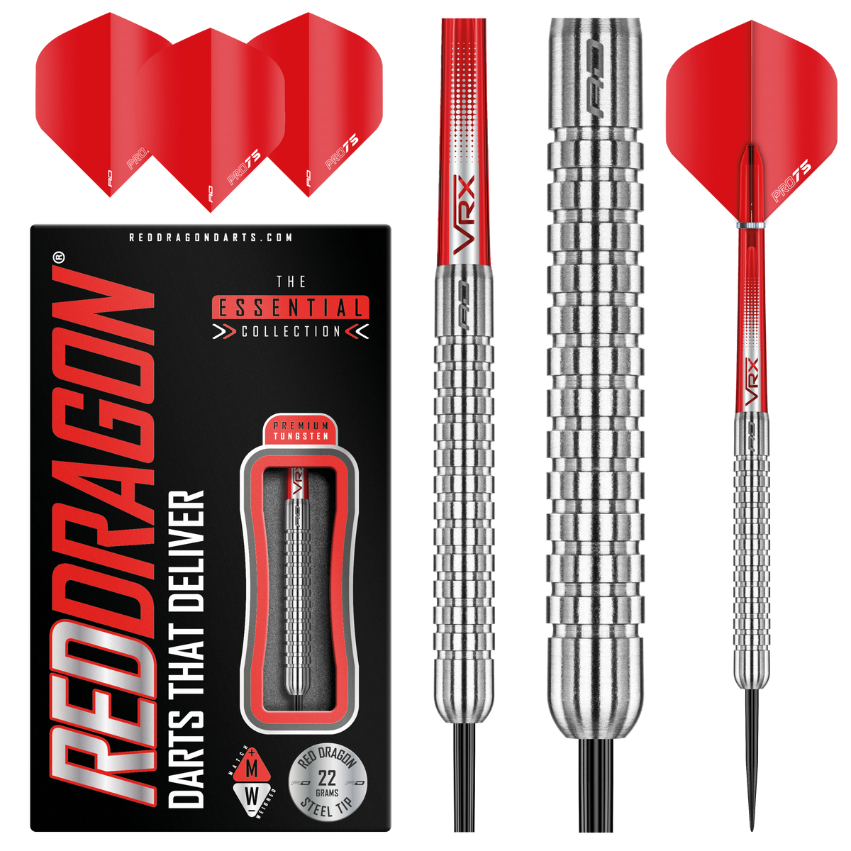 Red Dragon DRTRDHF Hell Fire Steel Tip Dart Set Red Dragon