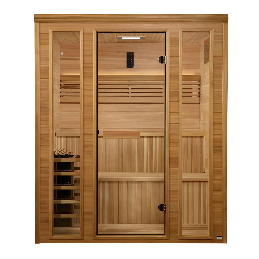 Golden Designs 2025 "Engelberg Edition" 6 Person Traditional Steam Sauna Take A Break Spas & Billiards.