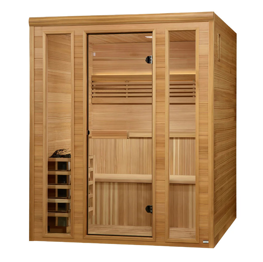 Golden Designs 2025 "Engelberg Edition" 6 Person Traditional Steam Sauna Take A Break Spas & Billiards.