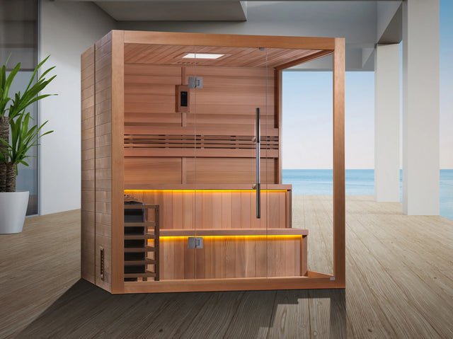 Golden Designs "Kuusamo Edition" 6 Person Traditional Sauna Take A Break Spas & Billiards.