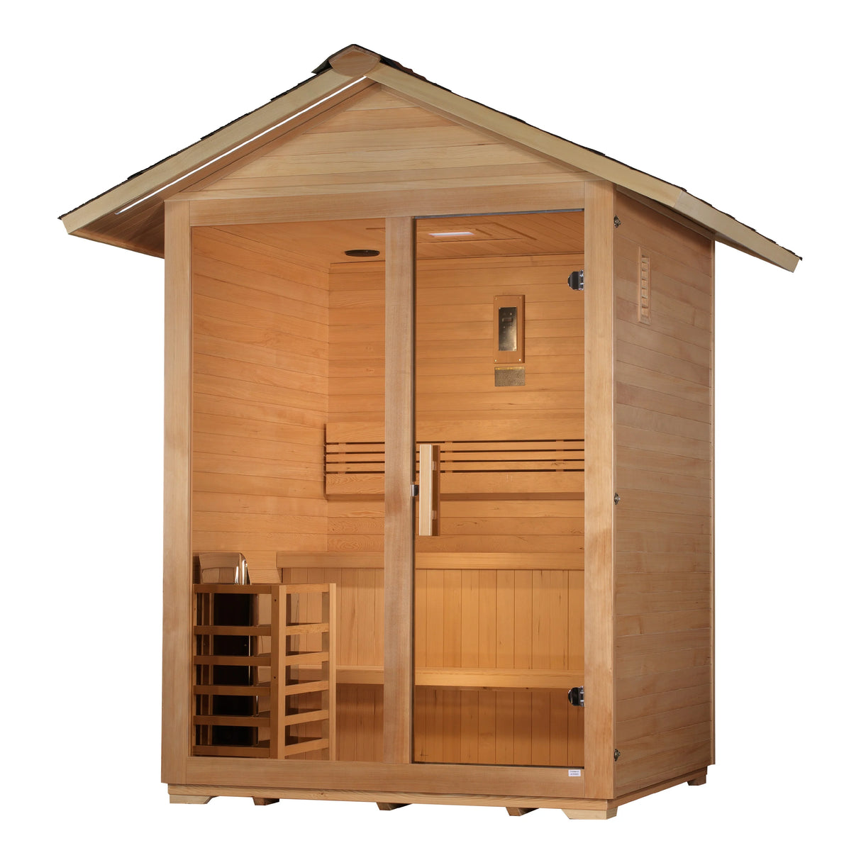 Golden Designs "Arlberg" 3 Person Traditional Outdoor Sauna - Canadian Hemlock Take A Break Spas & Billiards.