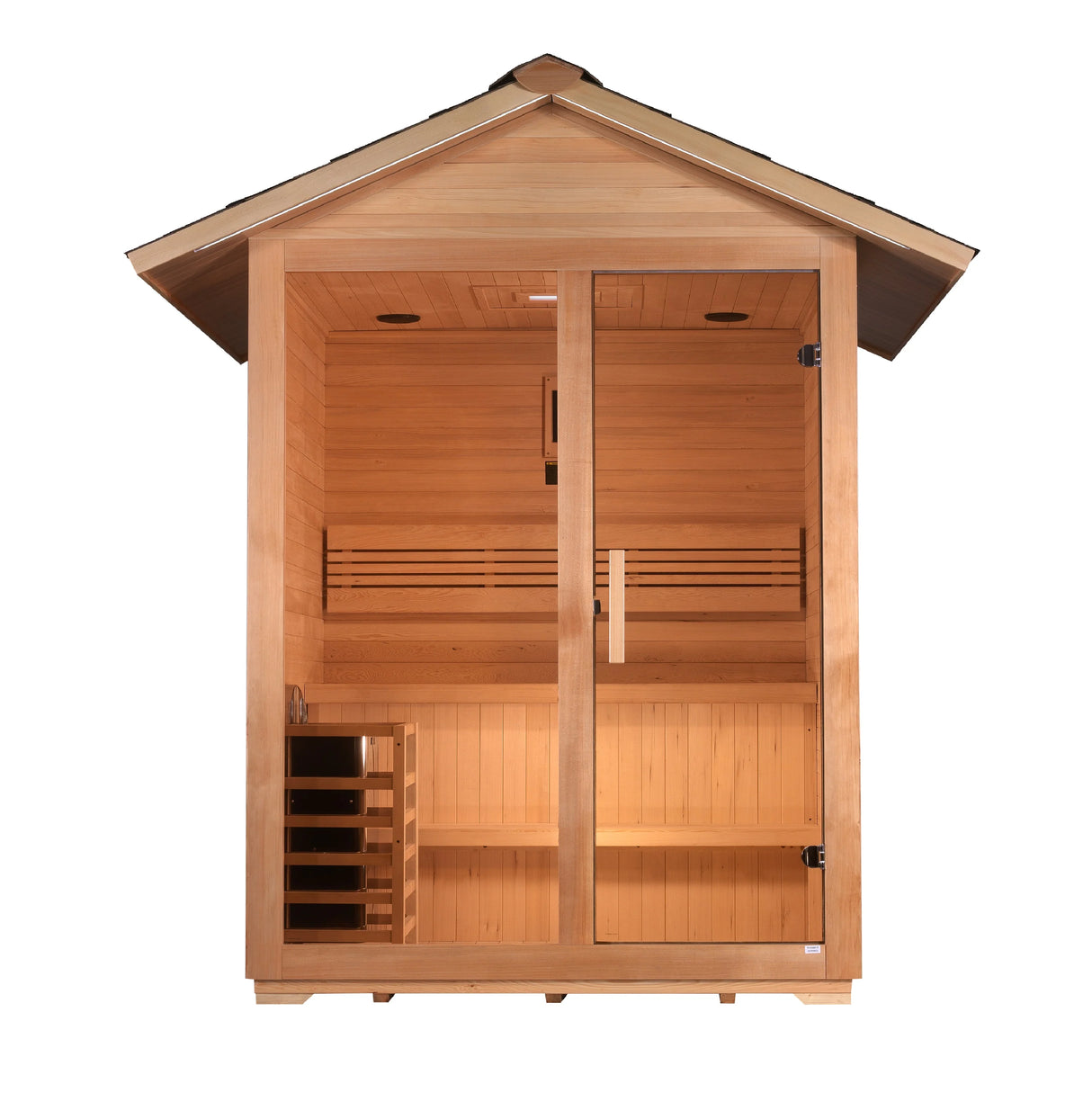 Golden Designs "Arlberg" 3 Person Traditional Outdoor Sauna - Canadian Hemlock Take A Break Spas & Billiards.