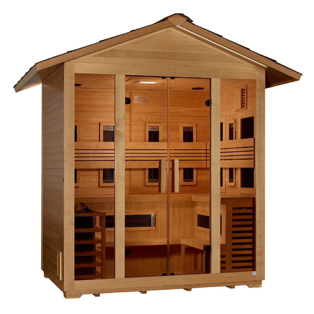 Golden Designs "Gargellen" 5 Person Hybrid Outdoor Sauna - Canadian Hemlock Take A Break Spas & Billiards.