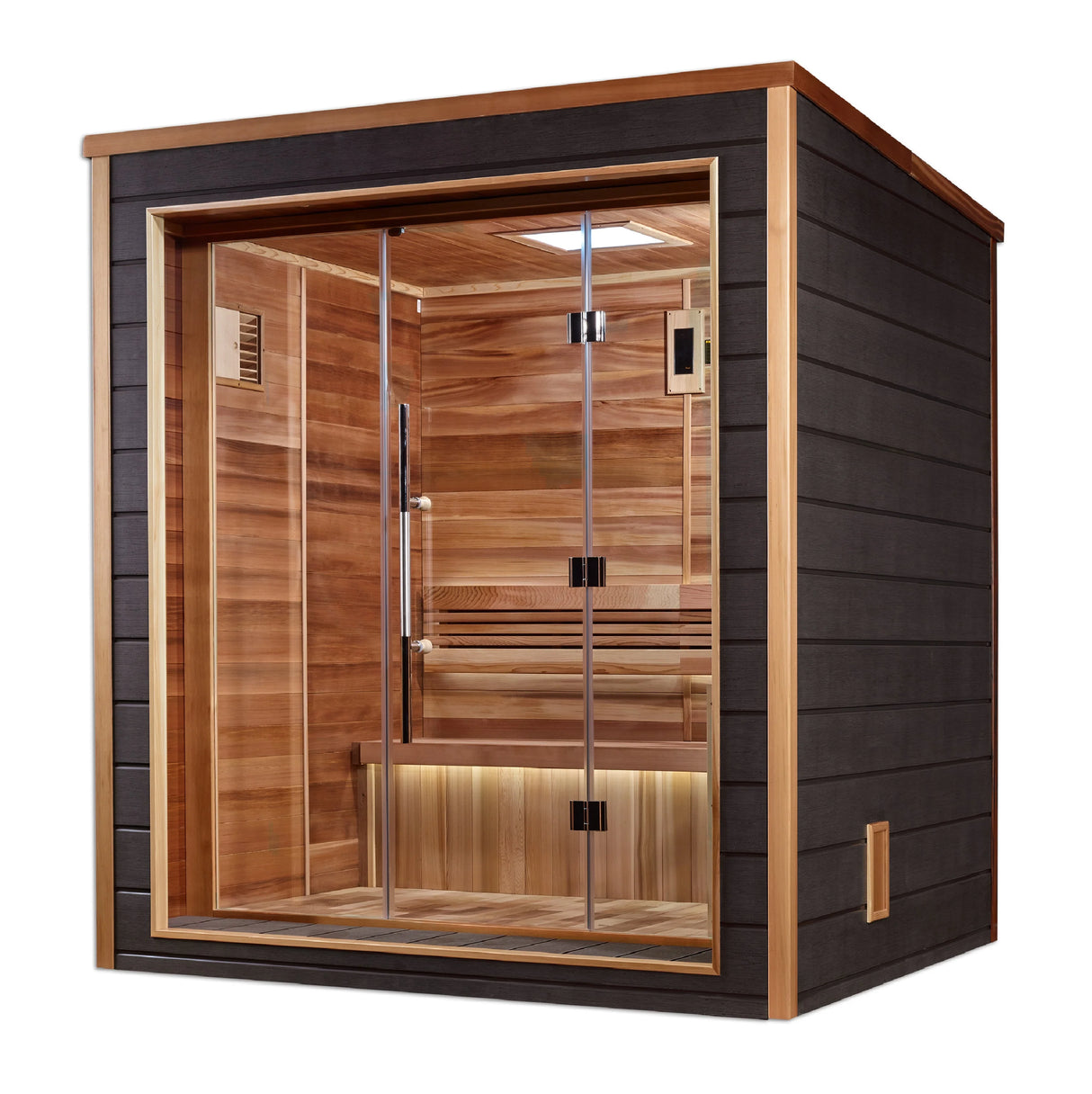 Golden Designs Drammen 3 Person Outdoor-Indoor Traditional Sauna Take A Break Spas & Billiards.