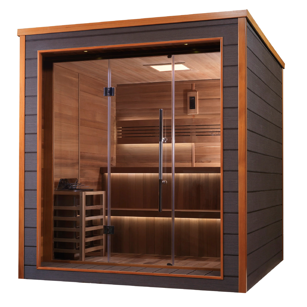 Golden Designs Bergen 6 Person Outdoor-Indoor Traditional Sauna Take A Break Spas & Billiards.