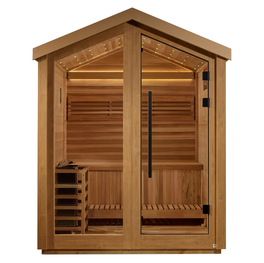 Golden Designs Savonlinna 3 Person Outdoor Traditional Sauna Take A Break Spas & Billiards.