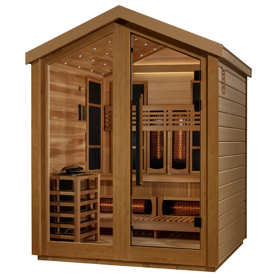 Golden Designs Loviisa 3 Person Hybrid Outdoor Sauna Take A Break Spas & Billiards.
