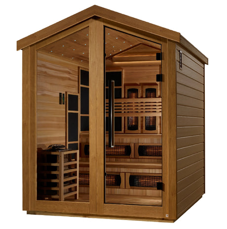 Golden Designs Narvik 2 Person Outdoor-Indoor Traditional Sauna Take A Break Spas & Billiards.