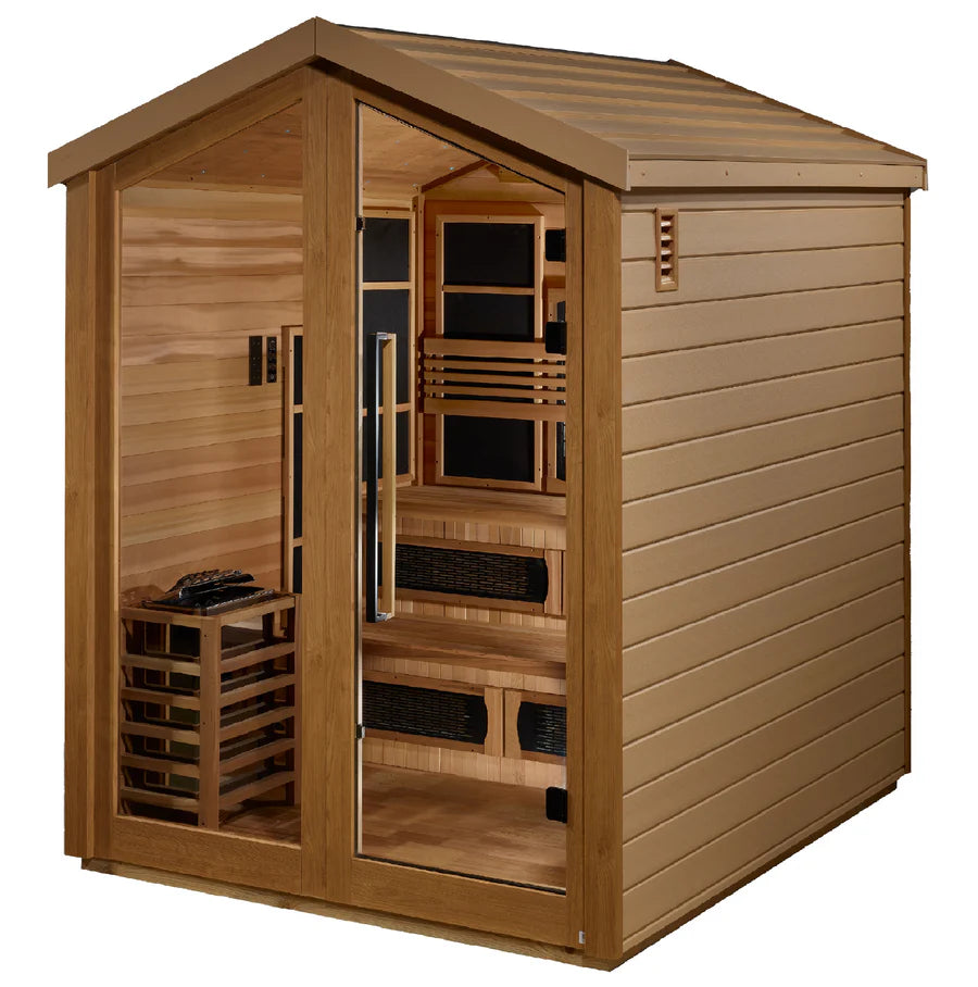 Golden Designs Kaskinen 6 Person Hybrid Outdoor Sauna Take A Break Spas & Billiards.