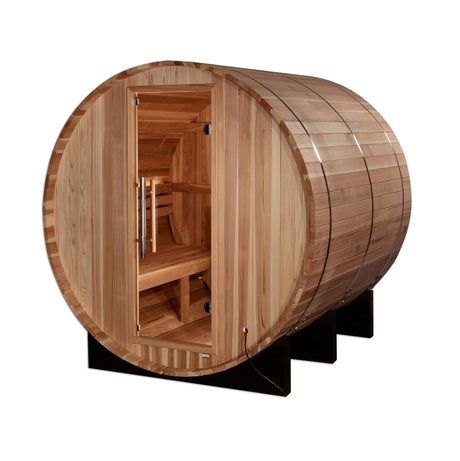 Golden Designs "Arosa" 4 Person Barrel Traditional Sauna - Pacific Cedar Take A Break Spas & Billiards.