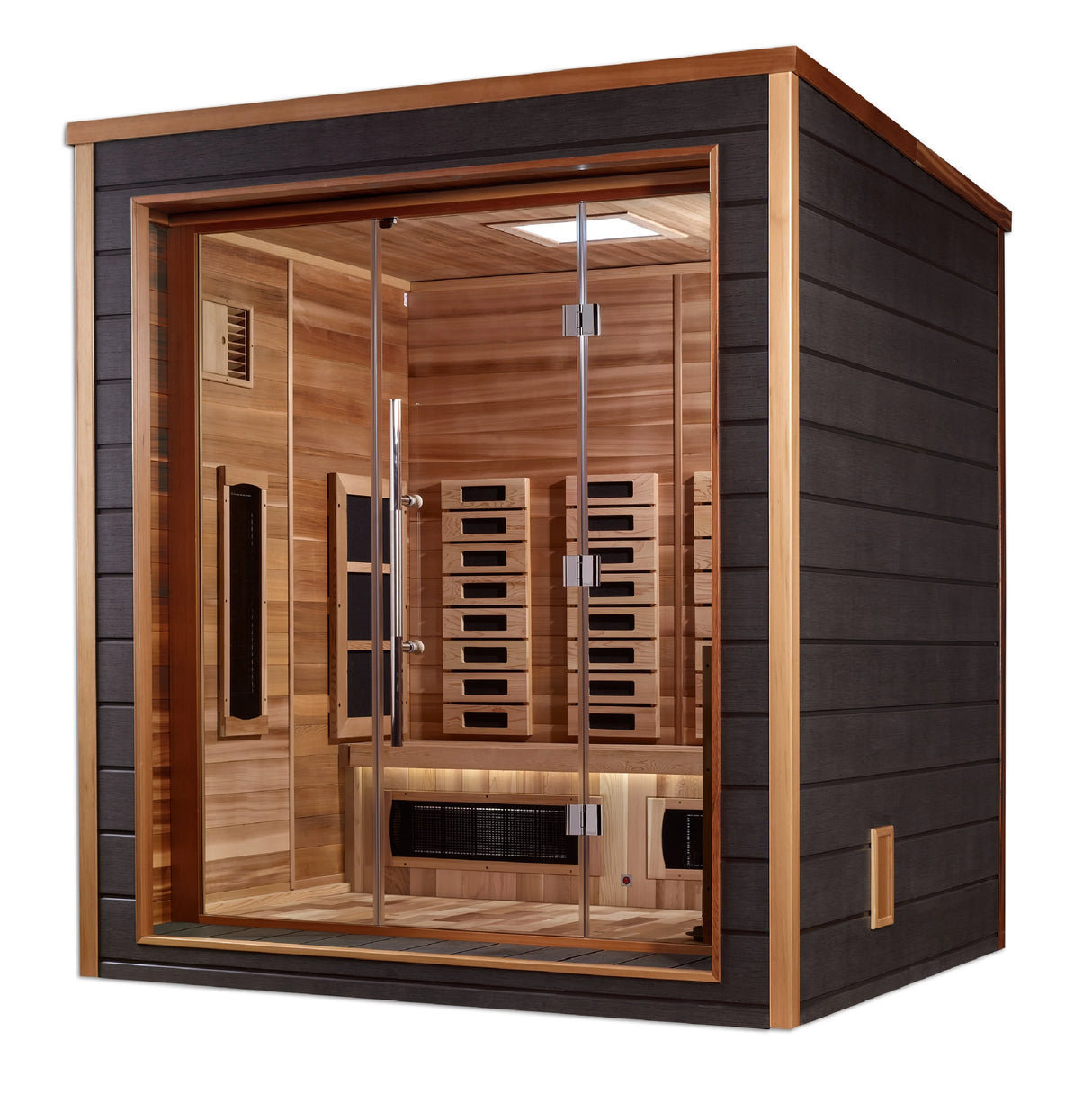 Golden Designs Visby 3 Person Outdoor-Indoor PureTech™ Hybrid Full Spectrum Sauna Take A Break Spas & Billiards.
