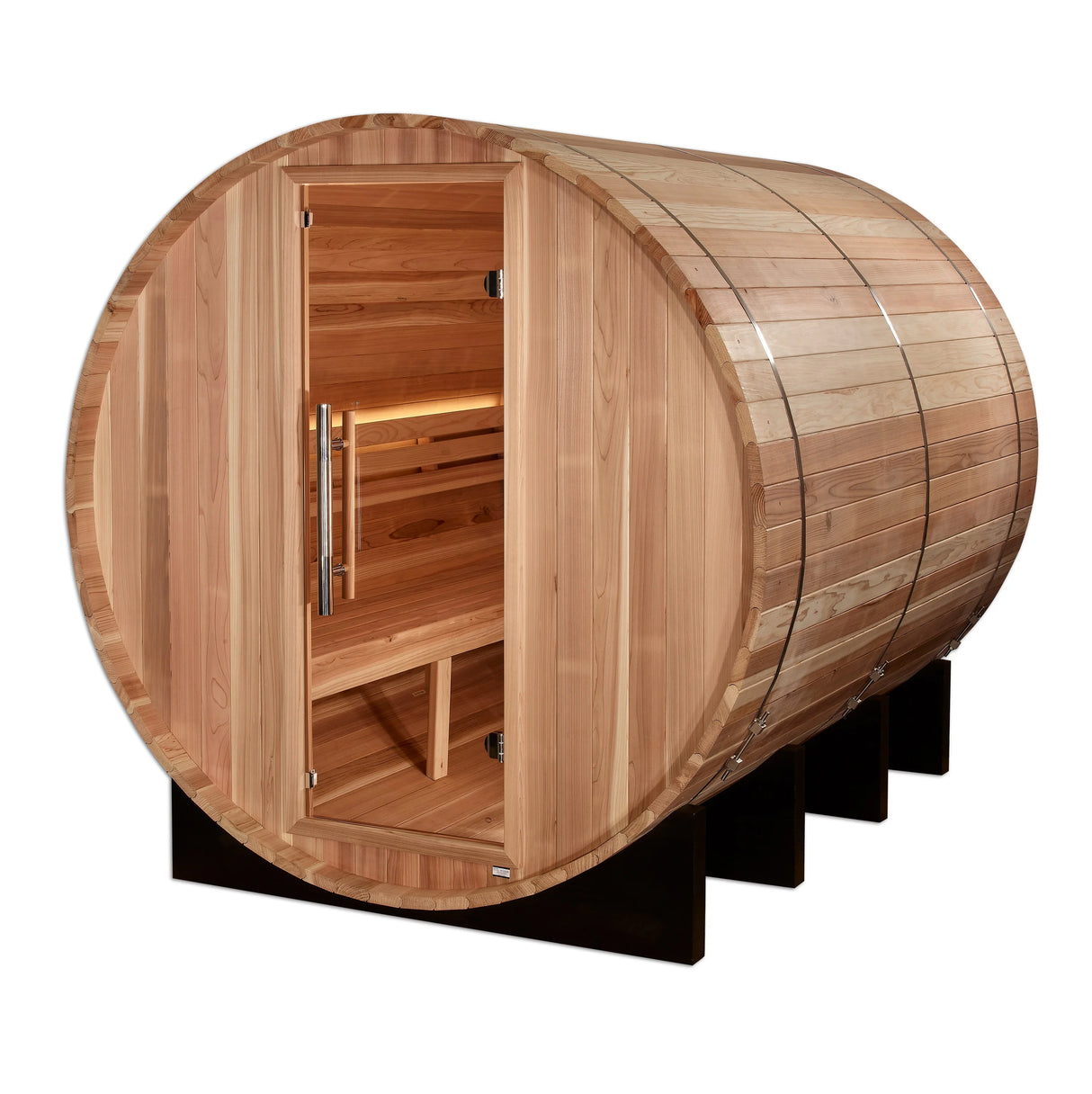 Golden Designs "Klosters" 6 Person Barrel Traditional Sauna - Pacific Cedar Take A Break Spas & Billiards.
