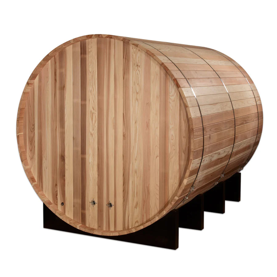 Golden Designs "Klosters" 6 Person Barrel Traditional Sauna - Pacific Cedar Take A Break Spas & Billiards.