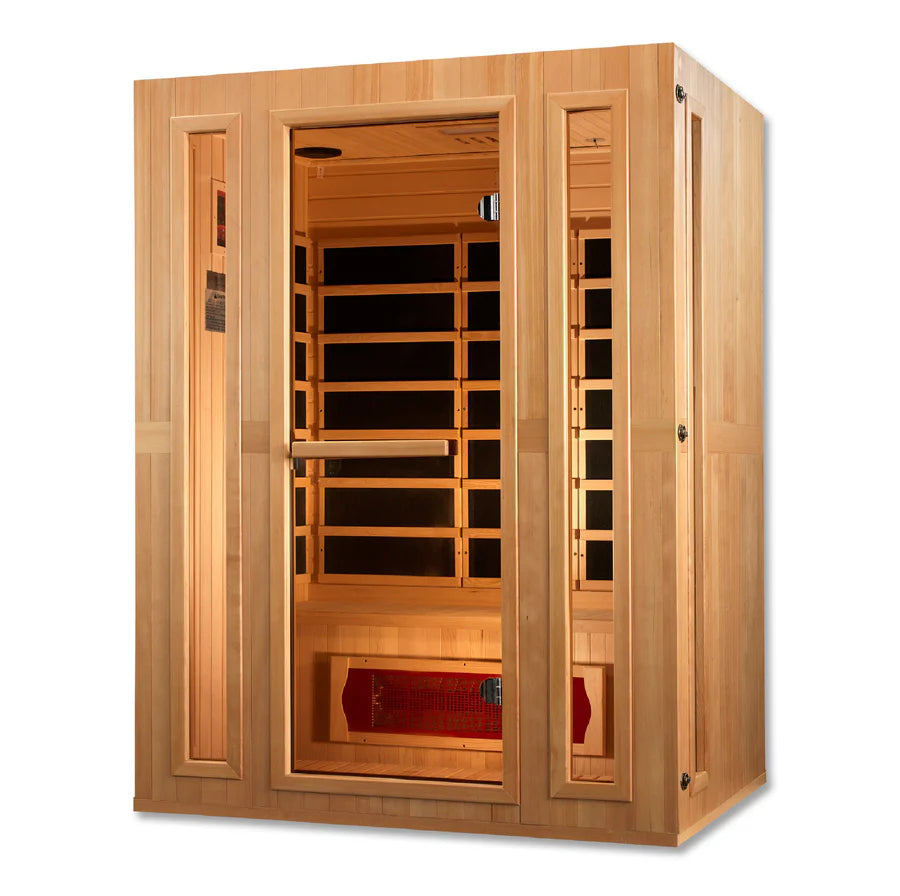 Maxxus "Trinity" Dual Tech 3 person Low EMF FAR Infrared Sauna Canadian Hemlock Take A Break Spas & Billiards.