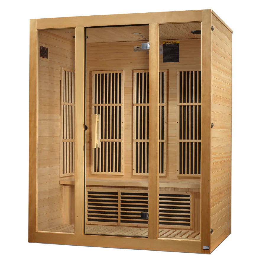 Maxxus "Bellevue" 3 Person Low EMF FAR Infrared Sauna Canadian Hemlock Take A Break Spas & Billiards.