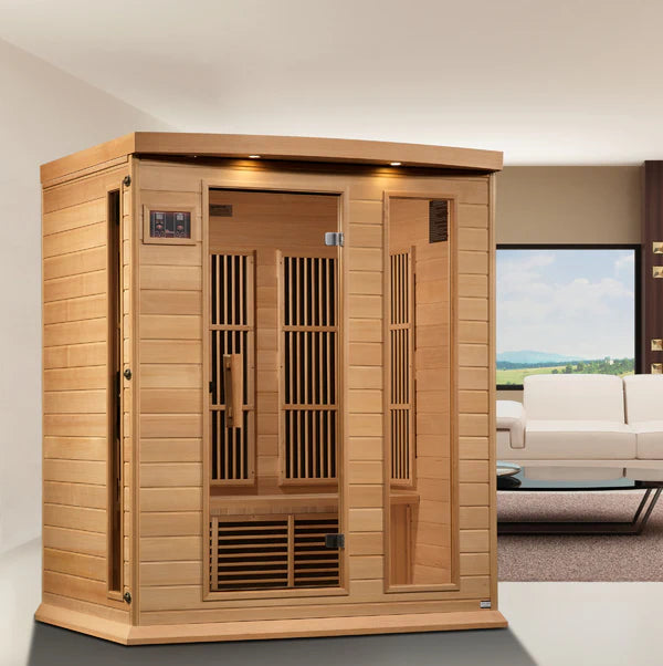 Maxxus 3 Person Near Zero EMF FAR Infrared Sauna - Canadian Hemlock Take A Break Spas & Billiards.
