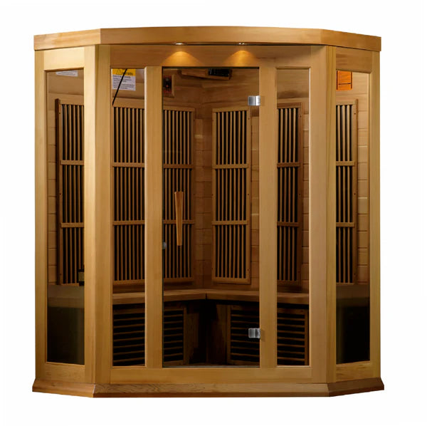 Maxxus "Avignon Edition" 3 Person Corner Near Zero EMF FAR Infrared Sauna Take A Break Spas & Billiards.