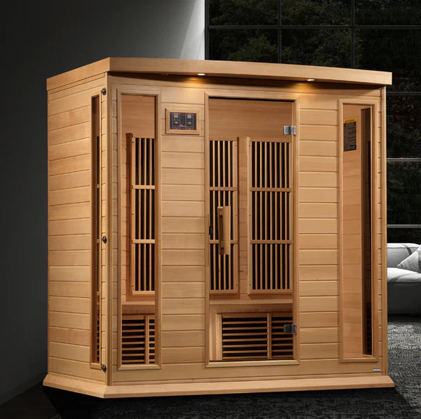Maxxus 4 Person Near Zero EMF FAR Infrared Sauna - Canadian Hemlock Take A Break Spas & Billiards.