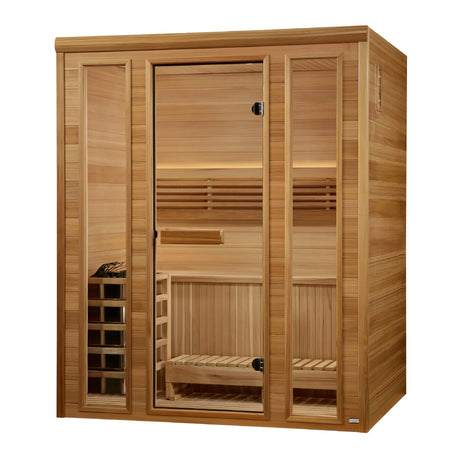 Golden Designs 2025 "Andermatt Edition" 3 Person Traditional Steam Sauna Take A Break Spas & Billiards.
