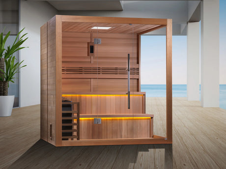 Golden Designs "Kuusamo Edition" 6 Person Traditional Sauna Take A Break Spas & Billiards.