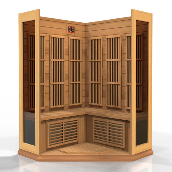 Maxxus "Avignon Edition" 3 Person Corner Near Zero EMF FAR Infrared Sauna